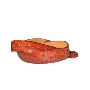 Saddlebags Genuine Lizard Leather Belt Steer Hide Lined‎ WITHOUT Buckle Size 34